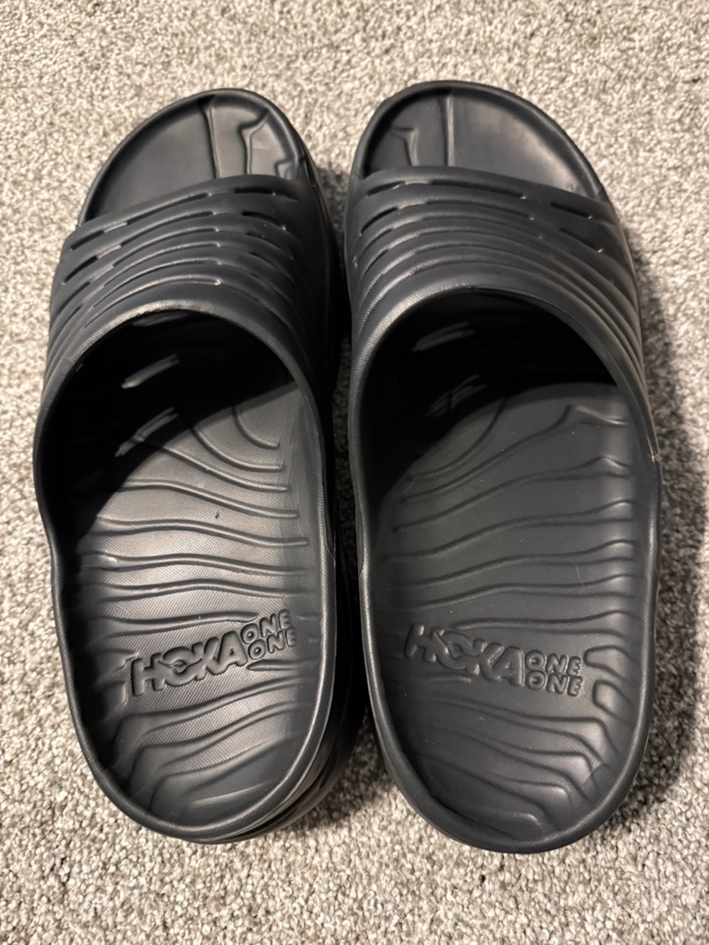 Hoka One One Black Contoured Slide Sandals Size 10 (men)